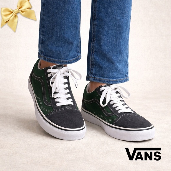 Vans Shoes - Vans Old Skool Green Gray Suede Canvas Sneakers US M9 W 10.5